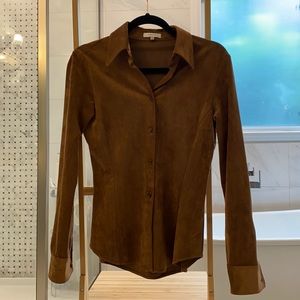 Never wore. Babaton vegan suede blouse.
